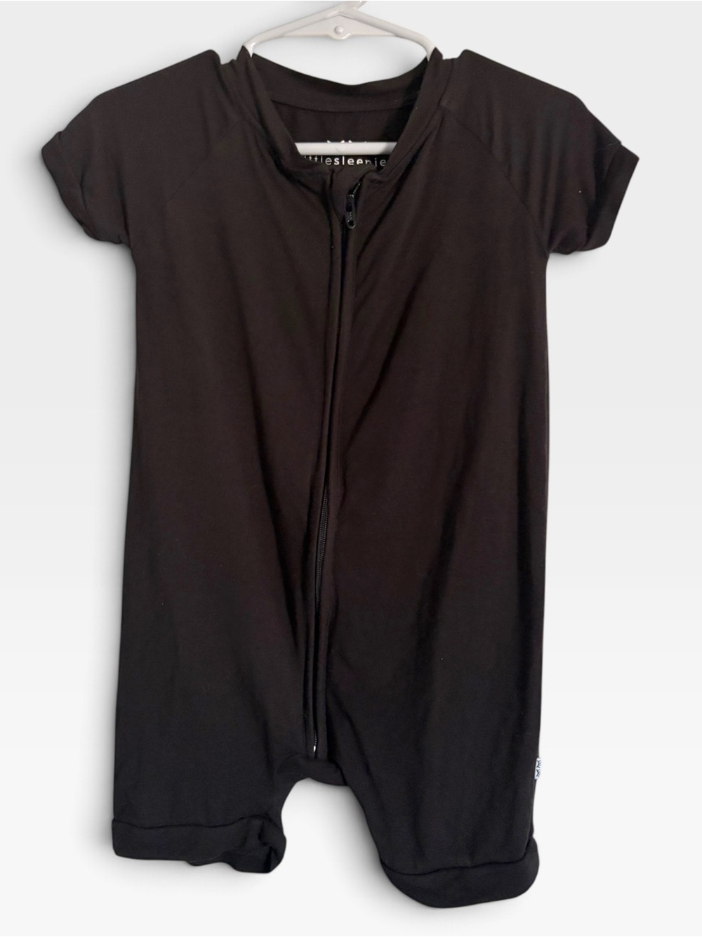 Little Sleepies Black Bamboo Shortie Zippy Romper 12-18M